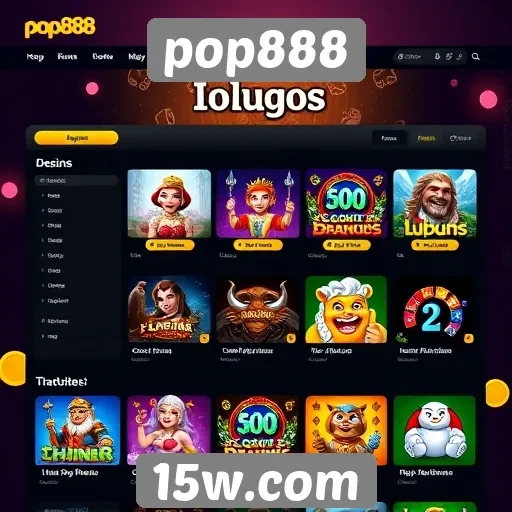 Interface do usuário no site pop888